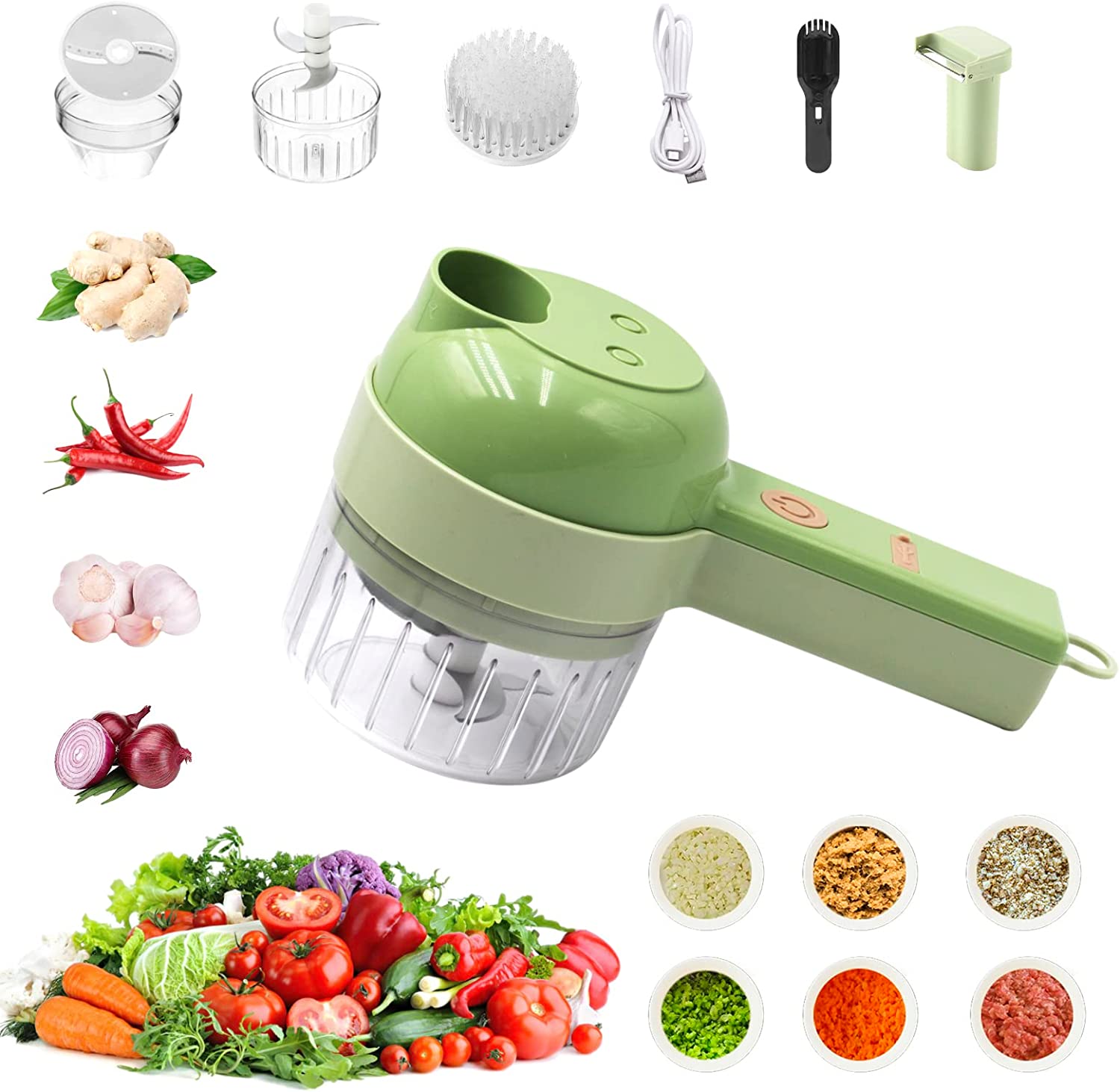 4 in 1 Electric Vegetable Cutter Set