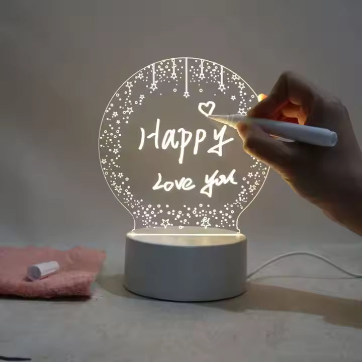 Note Board Night Light DIY Creative Led USB Message With Pen
