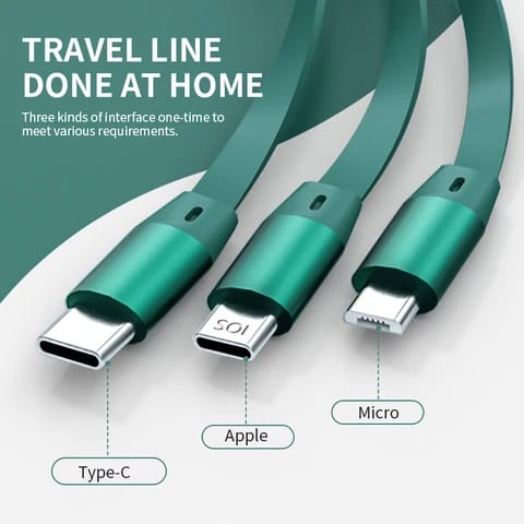 Hot Selling Quality 5Th Gear Adjustment 3In1 Charging Data Cable Phone Type C Android For IOS Type-C Mirco Phone