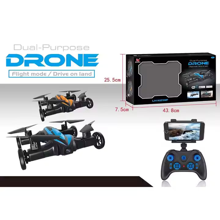 Dual Purpose Drone LH-X21, Flight Mode or Drive On Land